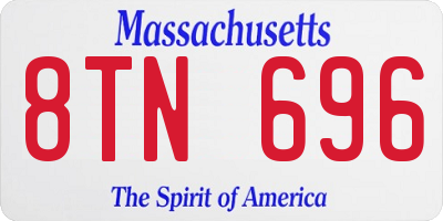 MA license plate 8TN696