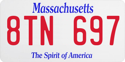 MA license plate 8TN697