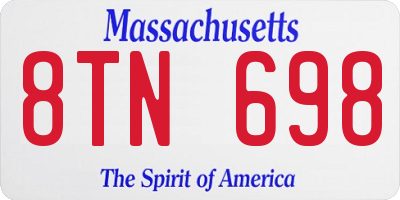 MA license plate 8TN698