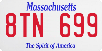 MA license plate 8TN699