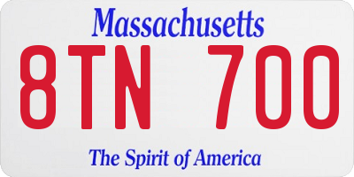 MA license plate 8TN700