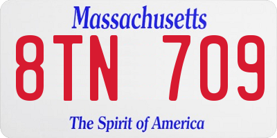 MA license plate 8TN709