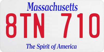 MA license plate 8TN710