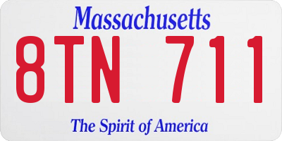 MA license plate 8TN711