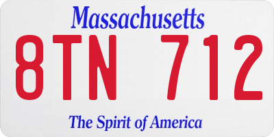 MA license plate 8TN712