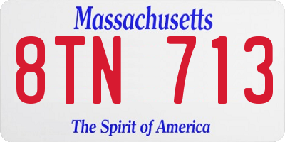 MA license plate 8TN713