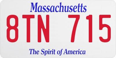 MA license plate 8TN715