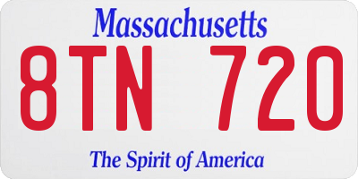 MA license plate 8TN720