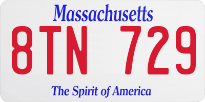 MA license plate 8TN729