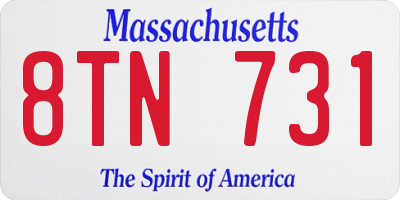 MA license plate 8TN731