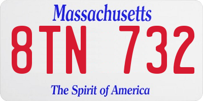 MA license plate 8TN732