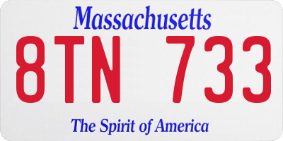 MA license plate 8TN733