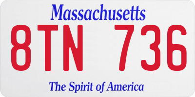 MA license plate 8TN736