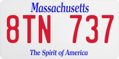 MA license plate 8TN737