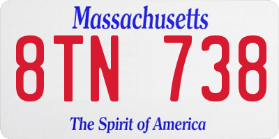 MA license plate 8TN738