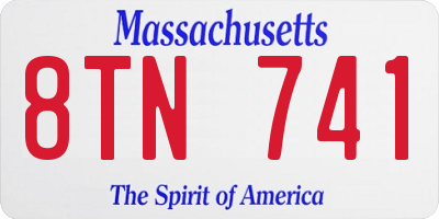 MA license plate 8TN741