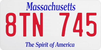 MA license plate 8TN745