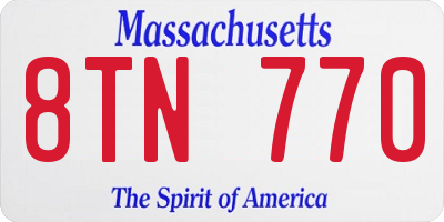 MA license plate 8TN770
