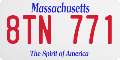 MA license plate 8TN771