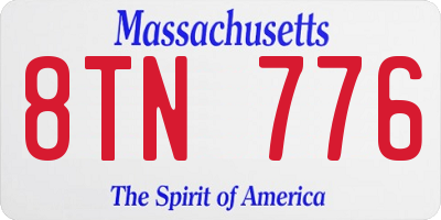 MA license plate 8TN776