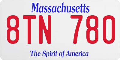 MA license plate 8TN780