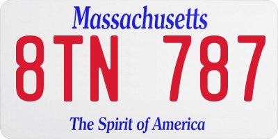 MA license plate 8TN787