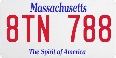 MA license plate 8TN788