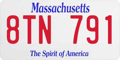 MA license plate 8TN791