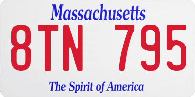 MA license plate 8TN795