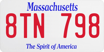 MA license plate 8TN798