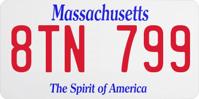 MA license plate 8TN799