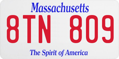 MA license plate 8TN809