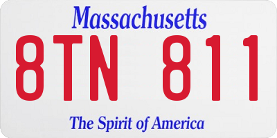 MA license plate 8TN811