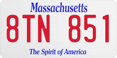 MA license plate 8TN851