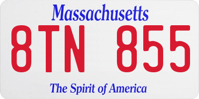 MA license plate 8TN855