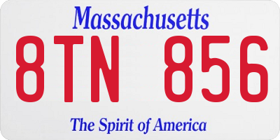 MA license plate 8TN856