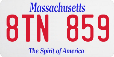 MA license plate 8TN859
