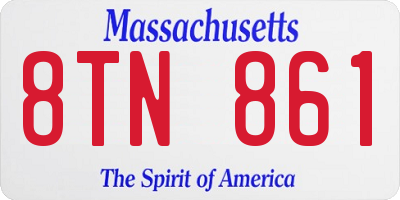 MA license plate 8TN861