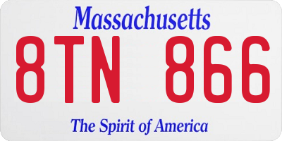 MA license plate 8TN866