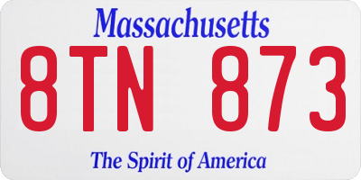 MA license plate 8TN873