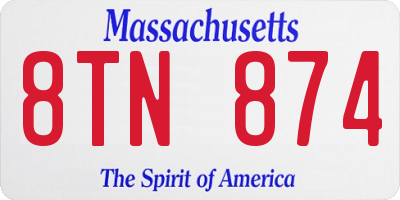 MA license plate 8TN874