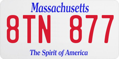 MA license plate 8TN877