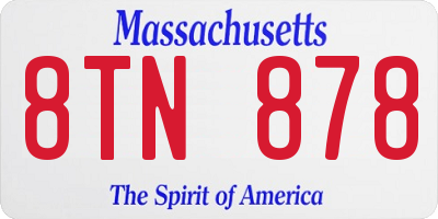 MA license plate 8TN878