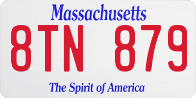 MA license plate 8TN879