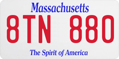 MA license plate 8TN880