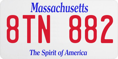 MA license plate 8TN882