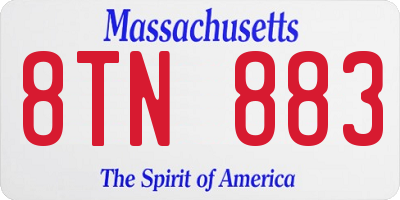 MA license plate 8TN883