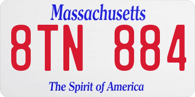 MA license plate 8TN884