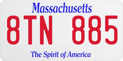 MA license plate 8TN885