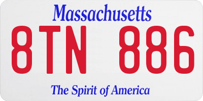 MA license plate 8TN886